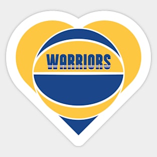 Heart Shaped Golden State Warriors Basketball Sticker